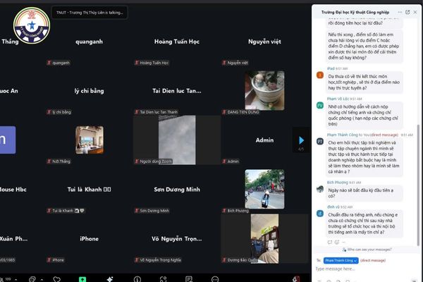 tuong tac truc tiep giai dap thac mac hoc truc tuyen tnut